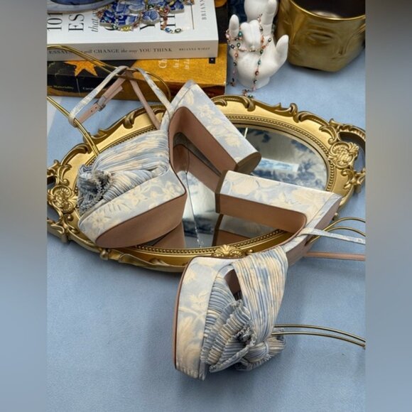 🆕 LOEFFLER RANDALL 🧿 NWOB Natalia Blue Floral Platform Sandals, Sz 7 US - Picture 12 of 15